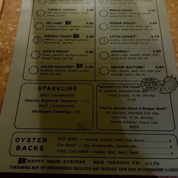 BeetleCat - Oyster menu - Seafood Near Me - Atlanta, Georgia