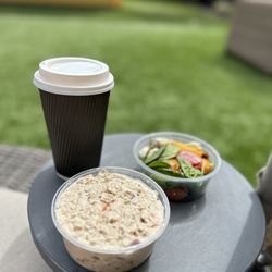Fivetown Grocery - Tuna salad + beet salad + almond milk lavender latte ~