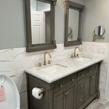 BJ Floors and Kitchens - Double Vanity bathroom - Kitchen & Bath Near Me - Passaic, New Jersey