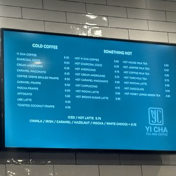 YI CHA - Tea and Coffee - Menu - Coffee & Tea Near Me - Spring, Texas