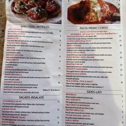 La Gondola Crestwood - Inside menu