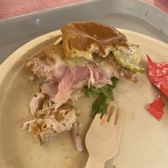 Nowadays - Fried chicken sandwich. As you can see the entire center of the chicken is raw. - Beer Gardens Near Me - Ridgewood, New York