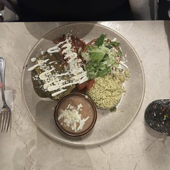 Hacienda Real - Combination platter enchilada sope and burrito all chicken. Burrito was supposed to be a quesadilla - Mexican Near Me - Geneva, Illinois Hacienda Real - Combination platter enchilada sope and burrito all chicken. Burrito was supposed to be a quesadilla - Mexican Near Me - Geneva, Illinois