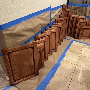 Reza Custom Cabinet & Vanity - Drying stained cabinets - Cabinetry Near Me - Vista, California