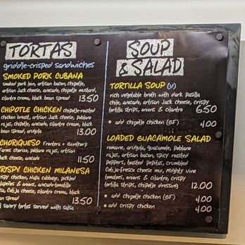 Tortas Frontera - Menu 5/3/2022 - Mexican Near Me - Chicago, Illinois