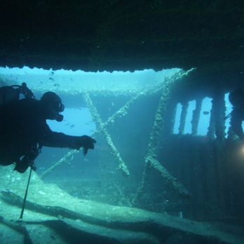 Lost Reef Adventures - The bridge of the Vandenberg wreck is "Relatively" shallow, at around 70' depth and well lit. - Scuba Diving Near Me - Key West, Florida