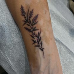Yellow Rose Tattoo - Fine lined lavender