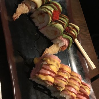 Sake Asian - King Kong roll (back), Spicy Mango Lobster roll (front) - Sushi Bars Near Me - Massapequa, New York