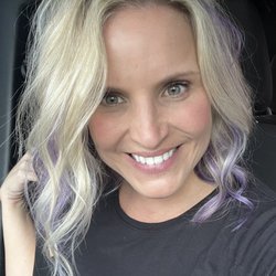 Blonde and purple foils/highlights