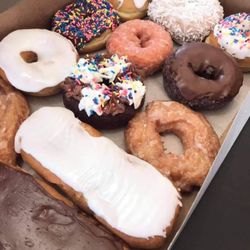Assorted dozen donuts