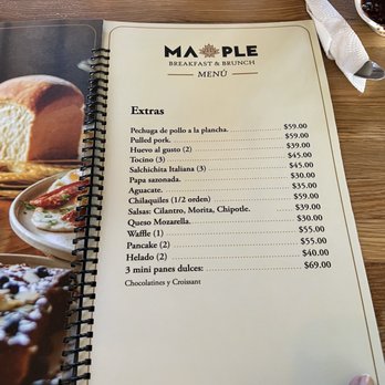 Maple - Menu - Breakfast & Brunch Near Me - Rosarito, BCN Maple - Menu - Breakfast & Brunch Near Me - Rosarito, BCN