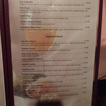 Paradise Cafe - the menu of the restaurant - Seafood Near Me - Sequim, Washington