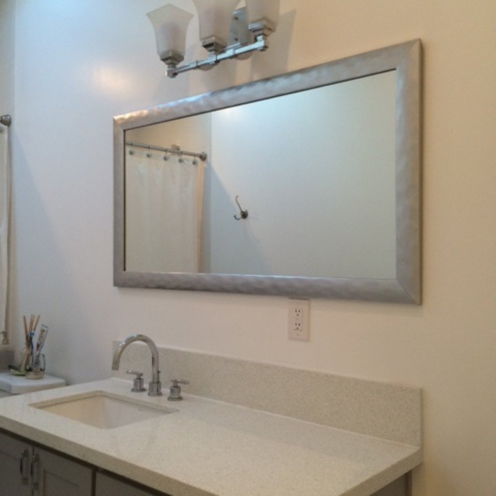 George had our 2 custom bathroom mirrors installed in less than an hour. They look great and we're super happy with them! George had our 2 custom bathroom mirrors installed in less than an hour. They look great and we're super happy with them!