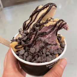 Acai Freeze (with toppings) and Vanilla Freeze (with toppings) Acai Freeze (with toppings) and Vanilla Freeze (with toppings)