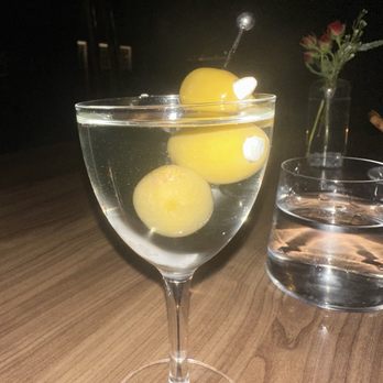 Café Laurel - dirty martini w blue cheese olives - French Near Me - Miami, Florida