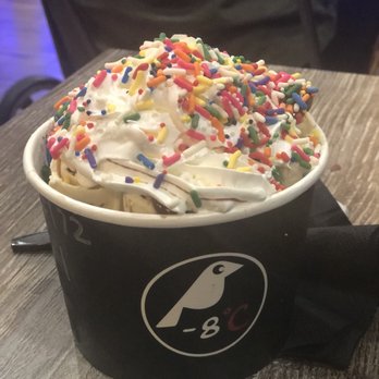 Negative 8C - chocolate monkey (nutella & banana) with whipped cream, sprinkles, banana, and condensed milk. - Desserts Near Me - Gardena, California Negative 8C - chocolate monkey (nutella & banana) with whipped cream, sprinkles, banana, and condensed milk. - Desserts Near Me - Gardena, California