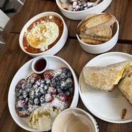 French toast, shakshuka, and burrito! French toast, shakshuka, and burrito!
