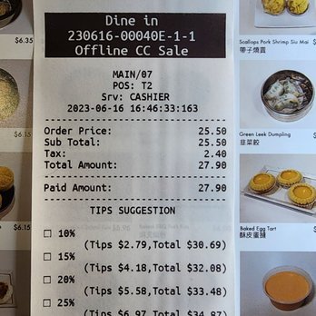 Kingdom Dim Sum - Just over $25 before tax. - Dim Sum Near Me - Los Angeles, California