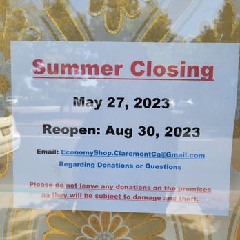 Economy Shop - Closed until August 30 - Thrift Stores Near Me - Claremont, California Economy Shop - Closed until August 30 - Thrift Stores Near Me - Claremont, California