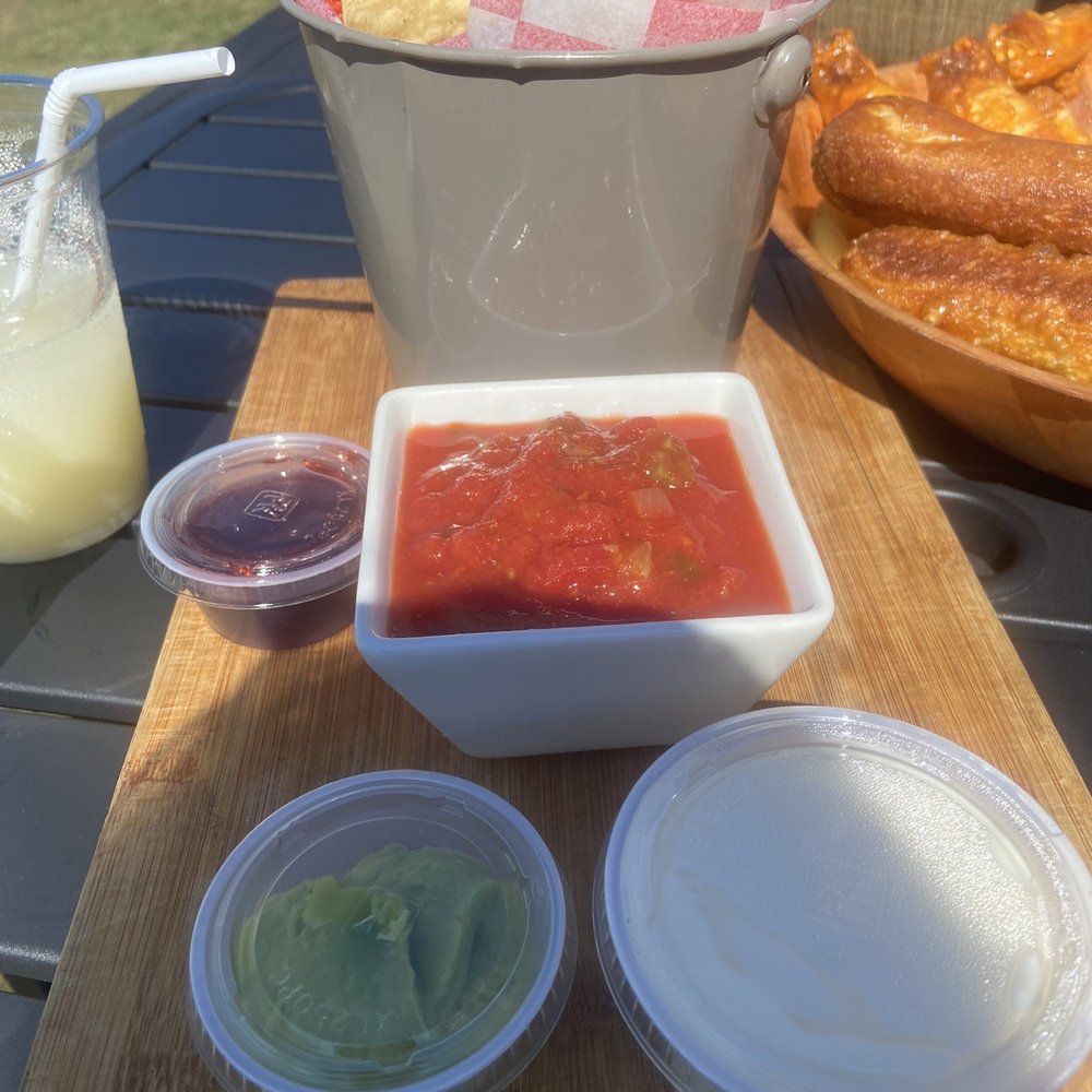 Chips and salsa with added Queso and guacamole Chips and salsa with added Queso and guacamole