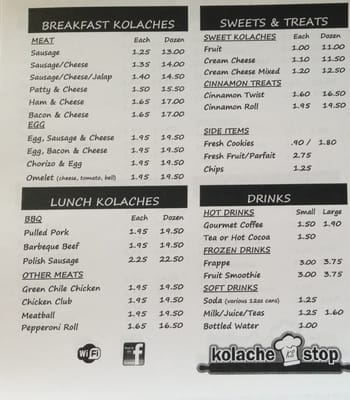Menu photo 8 Kolache Stop San Antonio, TX