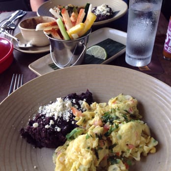 Frontera Grill - Eggs a la Mexicana with black beans and the jicama salad. - Mexican Near Me - Chicago, Illinois