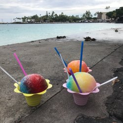 Shave Ice Shack - 3 different favors of shape ices.