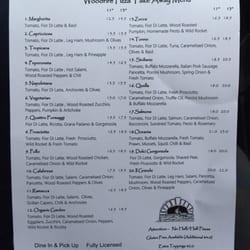 Quella Pizzeria - Pizza menu