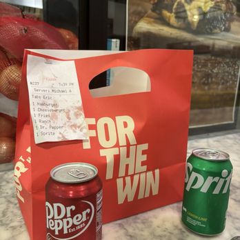 For The Win - Bag and Dr Pepper & Sprite - Burgers Near Me - Los Angeles, California