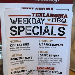 Weekly specials - valid all day Weekly specials - valid all day