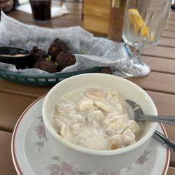 Homestead Kitchen - Seafood chowder and crab hush puppies