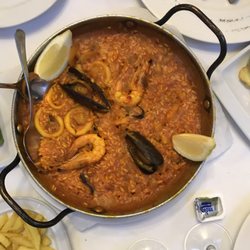 Taberna Miguel - Fish and shellfish paella (paella de pescado y mariscos) was filling and DELICIOUS! Best paella I've ever tried