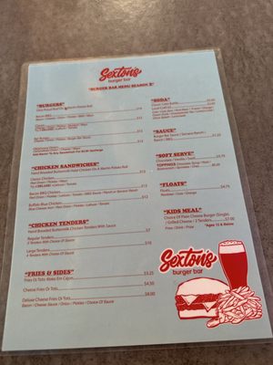 Menu photo 1 Sexton's Burger Bar Columbus, OH Menu photo 1 Sexton's Burger Bar Columbus, OH