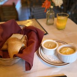 Soule Domain - Bread w/butter and cumin/cayenne hummus