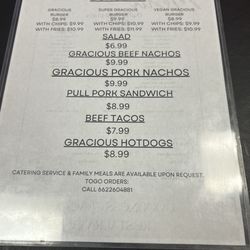Goodness Gracious - Menu