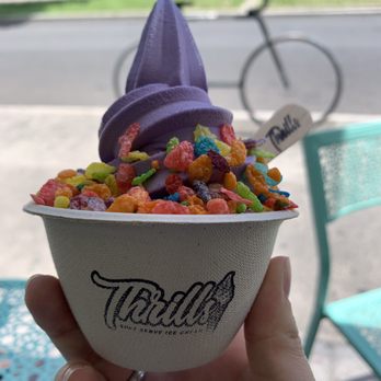 Thrills Soft Serve - Ube soft serve with fruity pebbles - Ice Cream & Frozen Yogurt Near Me - Honolulu, Hawaii