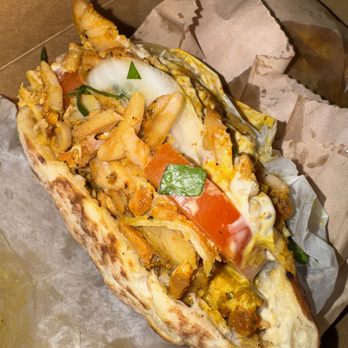 Avi Cue - Chicken Shawarma Half Pita Sandwich - Delivered via Uber Eats - Middle Eastern Near Me - Los Angeles, California