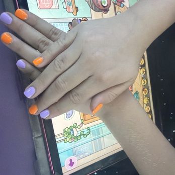 The Vineyards Nail Spa - NATALIE did a wonderful job on my granddaughter with the Halloween colors of orange and purple lavender - Day Spas Near Me - Porter Ranch, California The Vineyards Nail Spa - NATALIE did a wonderful job on my granddaughter with the Halloween colors of orange and purple lavender - Day Spas Near Me - Porter Ranch, California