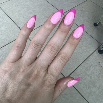 Tony Nails & Spa - Barbie pink French tip acrylic nails - Nail Salons Near Me - Culver City, California Tony Nails & Spa - Barbie pink French tip acrylic nails - Nail Salons Near Me - Culver City, California