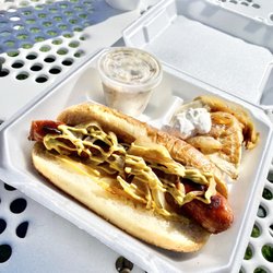 King's  Sausage - "Plate" (sausage, pierogis and potato salad)