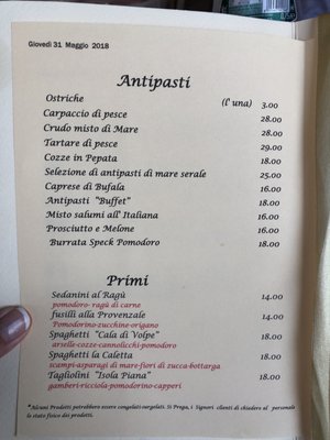 Menu photo 2 Belvedere Porto Cervo, OT Menu photo 2 Belvedere Porto Cervo, OT