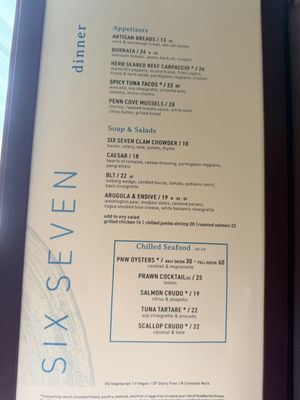 Menu photo 1 Six Seven Restaurant Seattle, WA