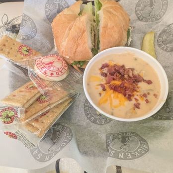 Chicken Salad Chick - Plate with potato soup. - Sandwiches Near Me - The Woodlands, Texas Chicken Salad Chick - Plate with potato soup. - Sandwiches Near Me - The Woodlands, Texas