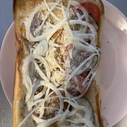 Where's the chicken? Maybe 2 spoons full in the 8" sandwich