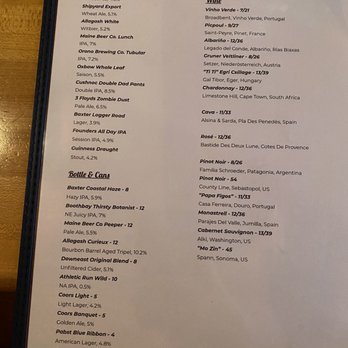 Finback Alehouse - Beverage menu as of July 2021 - Gastropubs Near Me - Bar Harbor, Maine