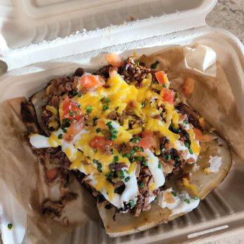 Ribbro Bbq - pulled pork loaded potato - Barbeque Near Me - Foothill Ranch, California