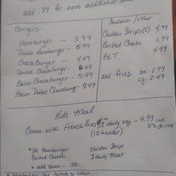 Paw Paws Country Cookin - Menu