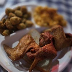 Gus's World Famous Fried Chicken - Van Buren - 3 wings w/ fried okra and Mac n cheese