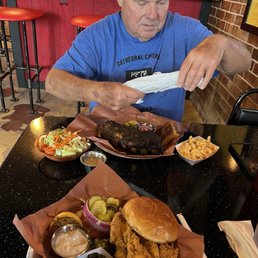 Rack of ribs and my catfish sandwich Rack of ribs and my catfish sandwich
