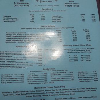 Broadway Pizza - Menu - Pizza Near Me - Memphis, Tennessee